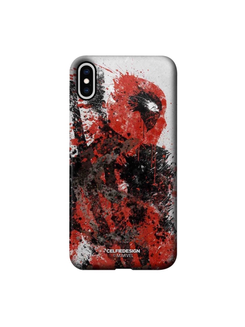 

CelfieDesign Red & Black Pool Strokes Printed iPhone Xs Max Slim Back Case