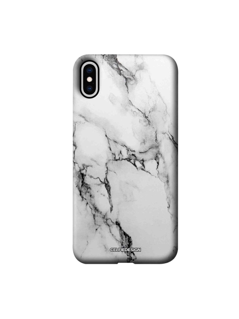 

CelfieDesign White Printed Marble White Luna iPhone XS Max Slim Back Case