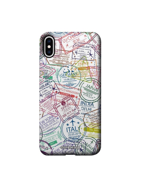 

CelfieDesign White & Blue Immigration Stamps Classic Printed iPhone Xs Max Slim Back Case