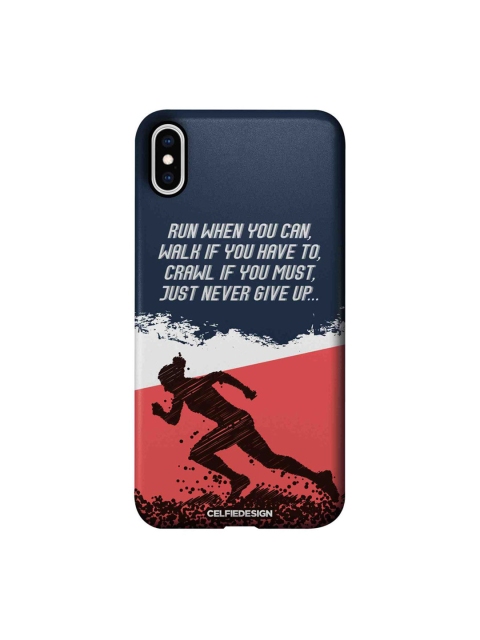 

CelfieDesign Blue & Red Running Motivation Printed iPhone Xs Max Slim Back Case