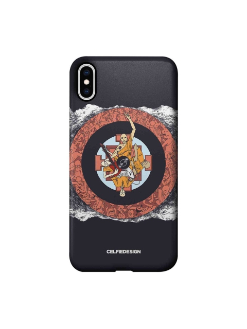 

CelfieDesign Black & Red Printed Rock Baba iPhone XS Max Slim Back Case