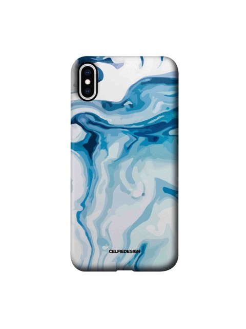 

CelfieDesign Blue & White Printed Plastic iPhone XS Max Slim Back Case