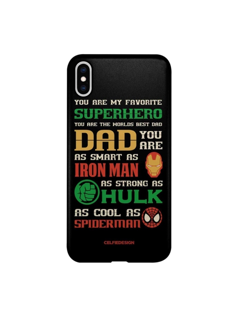 

CelfieDesign Multi-Coloured Superhero Dad iPhone XS Max Slim Back Case