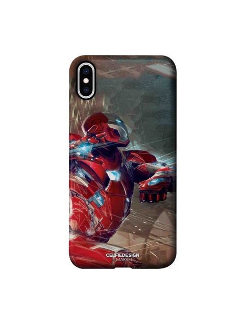 

CelfieDesign Red & Brown Ironman Attack iPhone Xs Max Slim Back Case