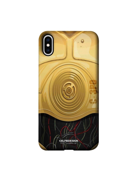 

CelfieDesign Golden & Black Attire C3PO iPhone XS Max Slim Back Case, Gold