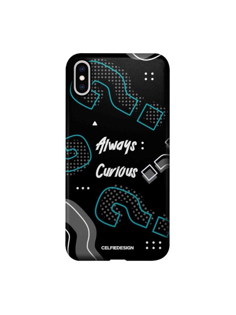 

CelfieDesign Black & Blue Always Curious iPhone XS Max Slim Back Case