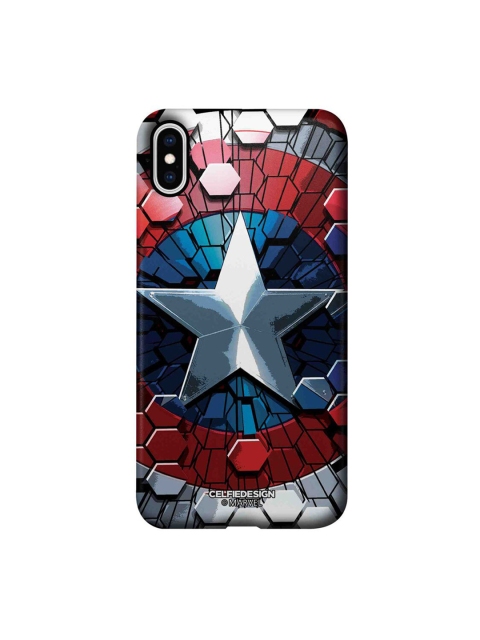 

CelfieDesign Red & Blue Hex Shield iPhone XS Max Slim Back Case