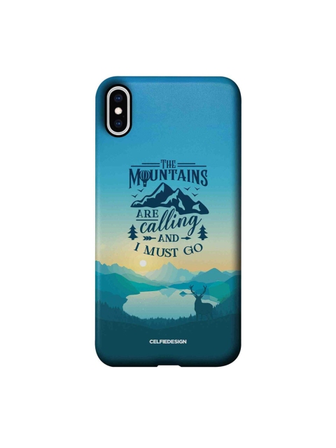 

CelfieDesign Blue The Mountains Are Calling Printed iPhone XS Max Slim Back Case