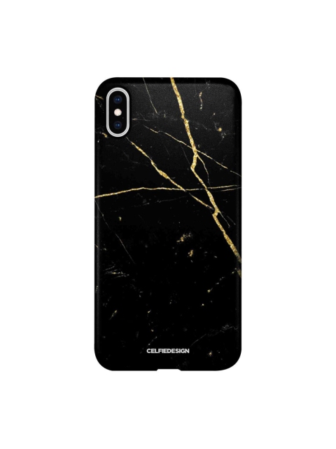 

CelfieDesign Black & Gold Marble Black Onyx iPhone Xs Max Slim Back Case
