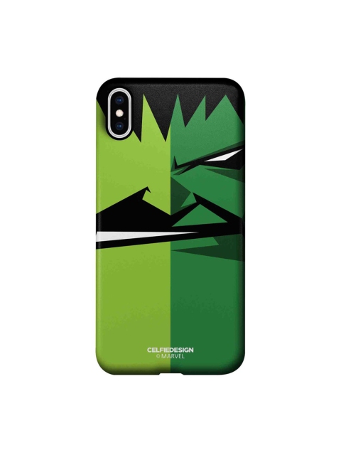 

CelfieDesign Green & Black Face Focus Hulk iPhone XS Max Slim Back Case