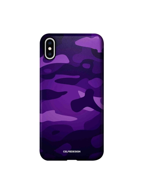 

CelfieDesign Purple Printed Camo Persian Indigo iPhone XS Max Slim Back Case
