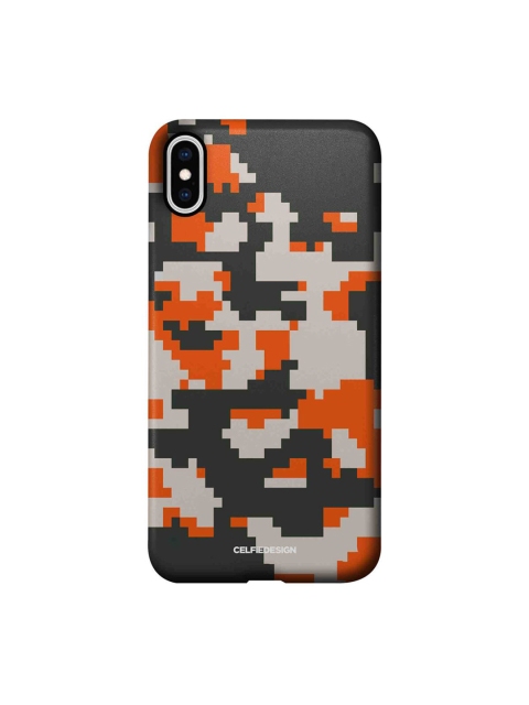 

CelfieDesign Black & White Camo Pixel Flame iPhone Xs Max Slim Back Case