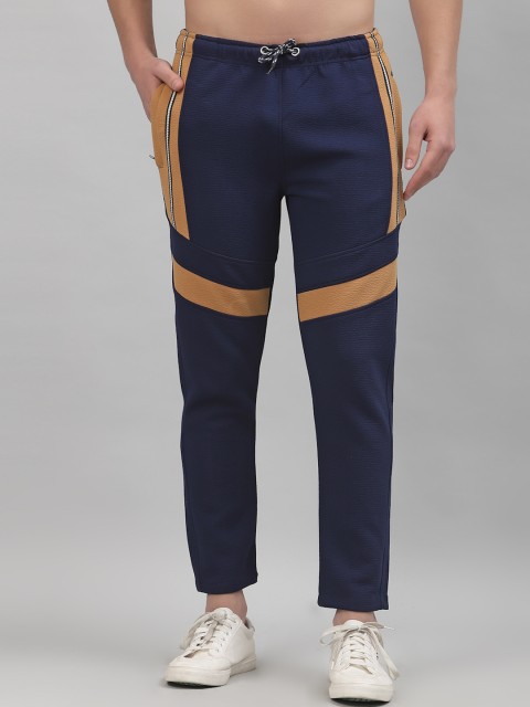 

armure Men Blue & Brown Colourblocked Track Pants