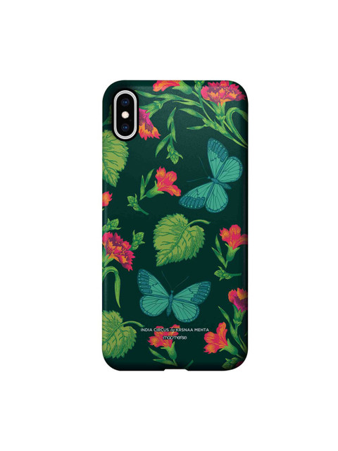 

CelfieDesign Green & Pink Butterfly Effect Printed Plastic iPhone XS Max Slim Back Case
