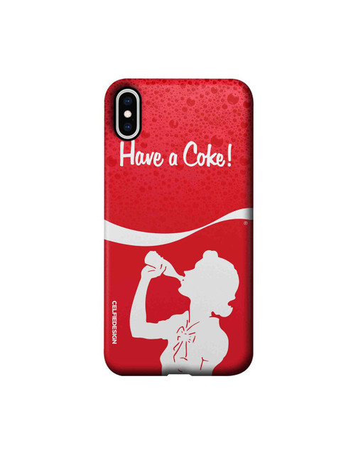 

CelfieDesign Red & White Have a Coke Girl iPhone XS Max Slim Back Case