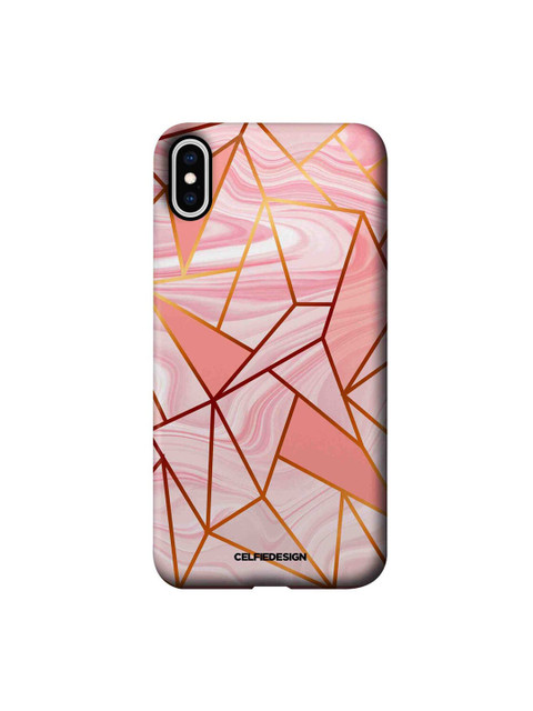 

CelfieDesign Pink & White Printed Plastic iPhone XS Max Slim Back Case