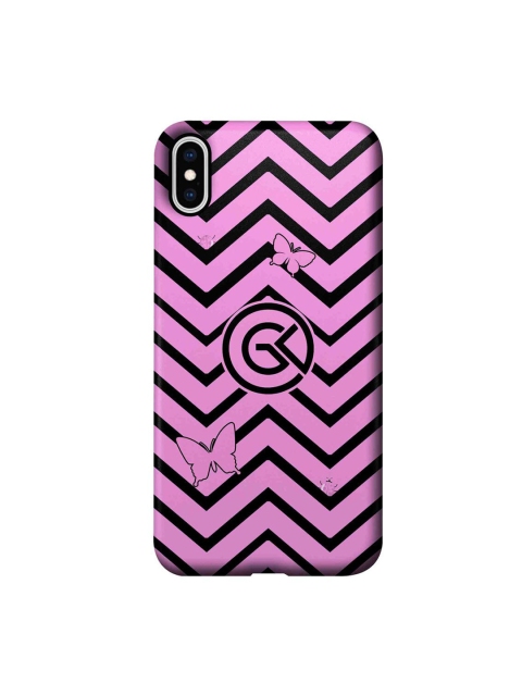 

CelfieDesign Pink & Black Waves Printed iPhone XS Max Slim Back Case