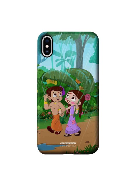 

CelfieDesign Multi-Coloured Printed Bheem And Chutki In Rainforest iPhone XS Max Slim Back Case