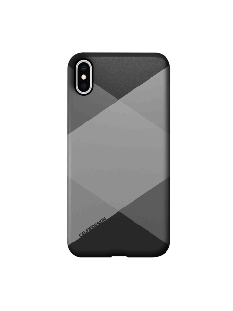 

CelfieDesign Grey & Black Criss Cross iPhone XS Max Slim Back Case