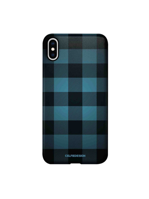

CelfieDesign Black & Blue Checkmate iPhone XS Max Slim Back Case