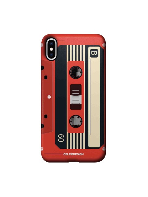 

CelfieDesign Red & Black Casette iPhone XS Max Slim Back Case