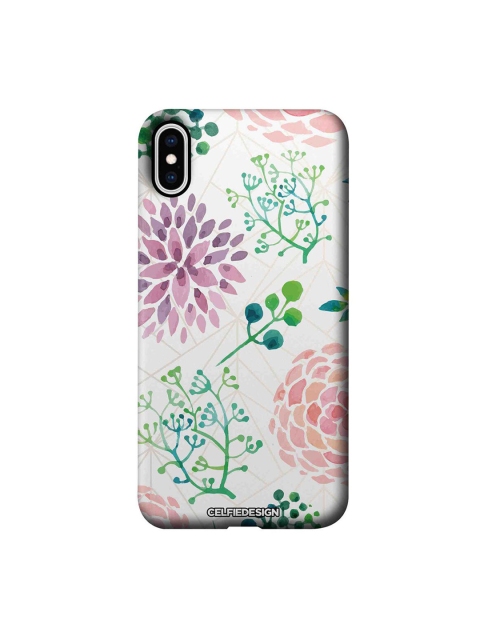 

CelfieDesign White & Pink Ferns and Flowers iPhone XS Max Slim Back Case