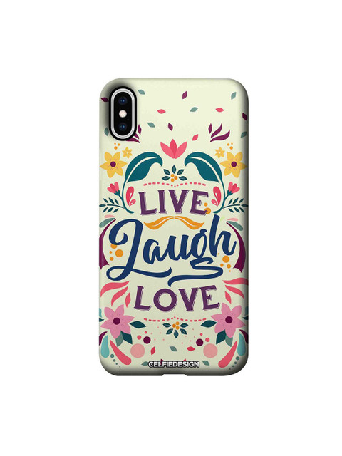 

CelfieDesign Cream-Coloured & Pink Live Laugh Love iPhone XS Max Slim Back Case