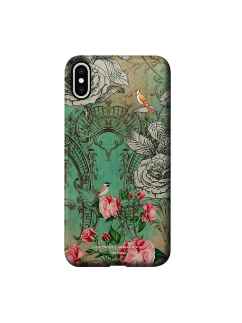 

CelfieDesign Green & Off White Bird Gaze iPhone XS Max Slim Back Case