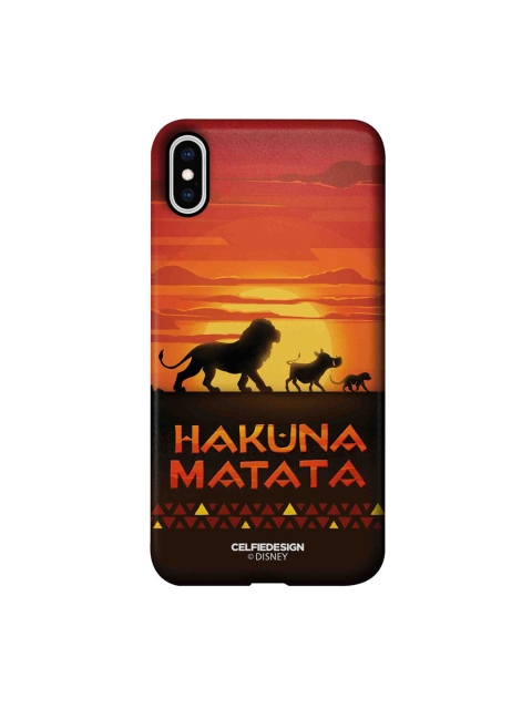 

CelfieDesign Orange & Black Hakuna Matata Printed iPhone XS Max Back Case