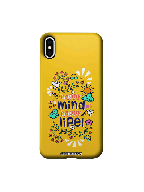 

CelfieDesign Yellow & Blue Happy Mind Happy Life Printed iPhone XS Max Back Case