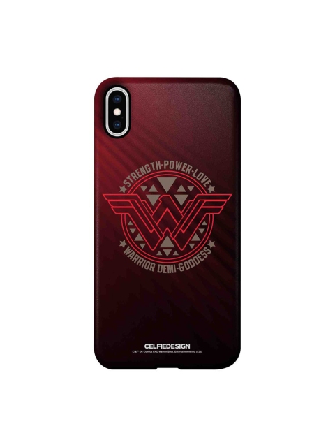 

CelfieDesign Maroon & Red Wonder Woman Stamp Printed iPhone Xs Max Back case