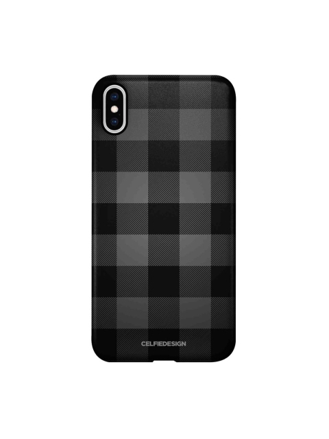 

CelfieDesign Black & Grey Checkmate iPhone Xs Max Slim Back Case
