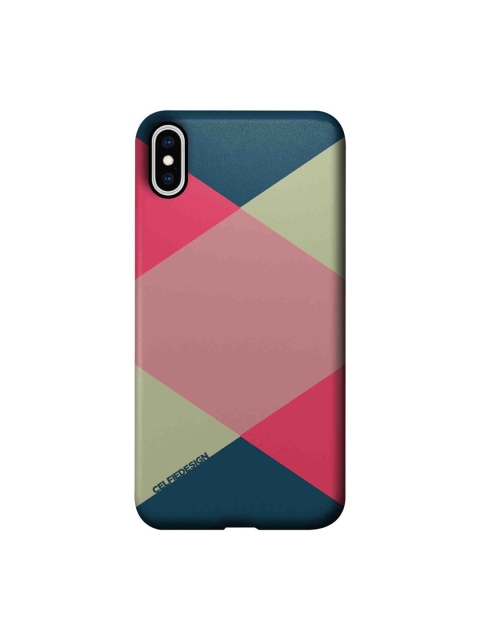 

CelfieDesign Green & Pink Criss Cross Printed iPhone Xs Max Slim Back Case