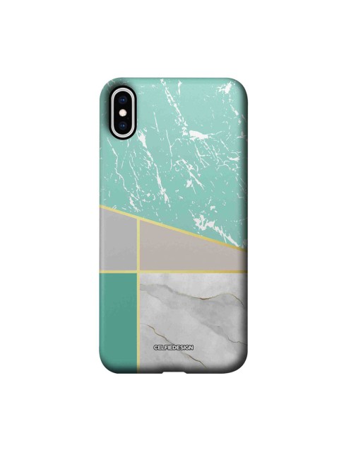 

CelfieDesign Green & Grey Marble Sheen iPhone XS Max Slim Back Case
