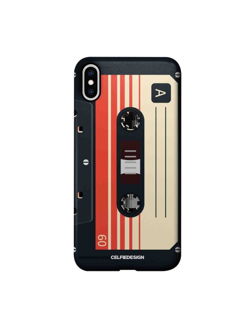 

CelfieDesign Beige & Red Casette iPhone XS Max Slim Back Case