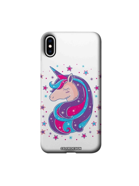 

CelfieDesign White & Purple Printed Unicorn iPhone XS Max Slim Back Case
