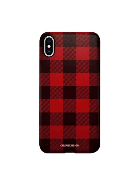 

CelfieDesign Red & Maroon Checkmate iPhone Xs Max Slim Back Case