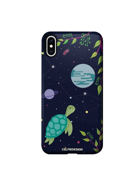 

CelfieDesign Navy Blue & Green Space Turtle iPhone Xs Max Slim Back Case