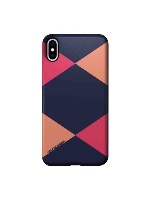 

CelfieDesign Blue & Pink Criss Cross Printed iPhone Xs Max Slim Back Case