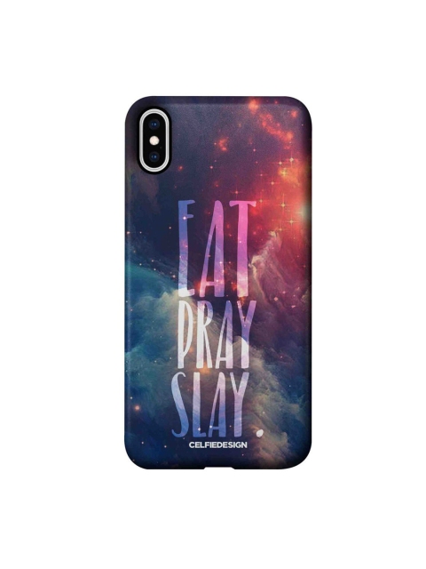 

CelfieDesign Navy Blue & Red Eat Pray Slay iPhone XS Max Slim Back Case