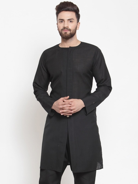 

TREEMODA Men Black Pure Cotton Kurta