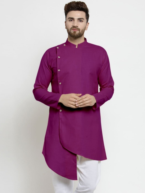 

TREEMODA Men Purple Thread Work Kurta