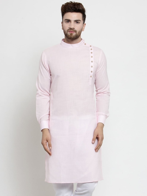 

TREEMODA Men Pink Thread Work Kurta