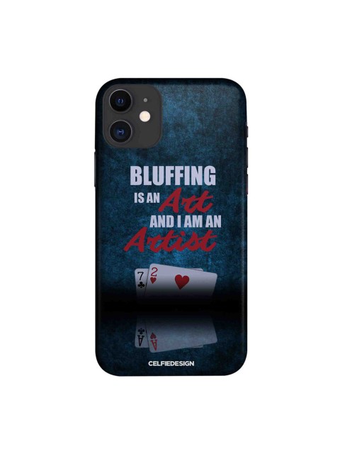 

CelfieDesign Blue & White Art of Bluffing iPhone 11 Slim Back Case