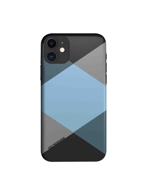 

CelfieDesign Blue & Grey Criss Cross iPhone 11 Slim Back Case