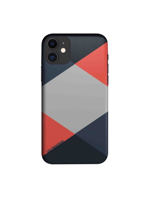 

CelfieDesign Black & Red Criss Cross Coral iphone 11 Slim Back Case