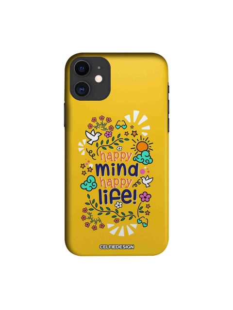 

CelfieDesign Yellow & Blue Happy Mind Happy Life iphone 11 Slim Back Case