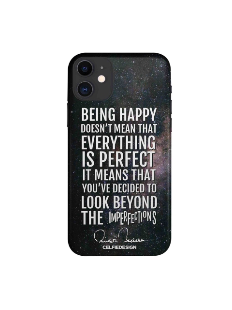 

CelfieDesign Black & White Being Happy AB Quotes iPhone 11 Slim Back Case