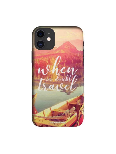 

CelfieDesign Pink & White When In Doubt Travel iPhone 11 Slim Back Case