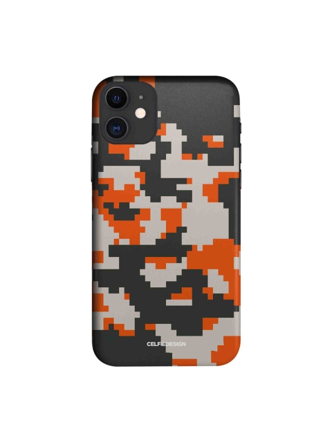 

CelfieDesign Black & Orange Camo Pixel Flame iPhone 11 Slim Back Case